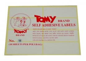 Nhãn dán Tomy số No.100 Self Adhesive Lables