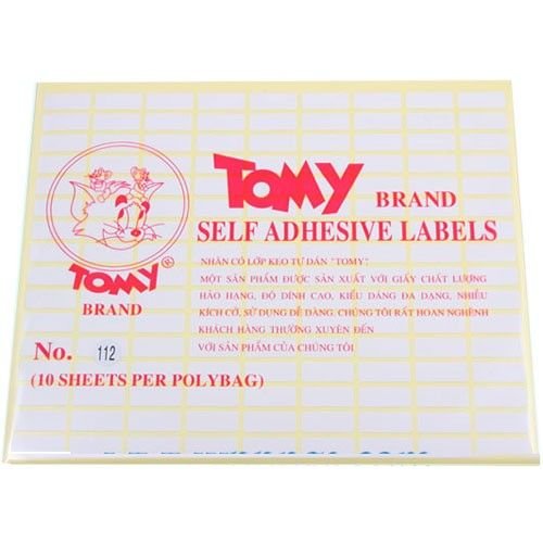 Nhãn dán Tomy số No.112 Self Adhesive Lables