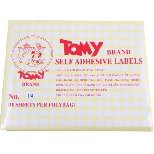 Nhãn dán Tomy số No.114 Self Adhesive Lables