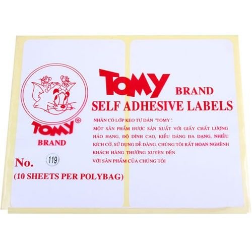 Nhãn dán Tomy số No.119 Self Adhesive Lables