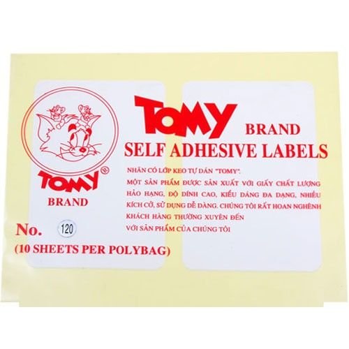 Nhãn dán decal Tomy số No.120 Self Adhesive Lables