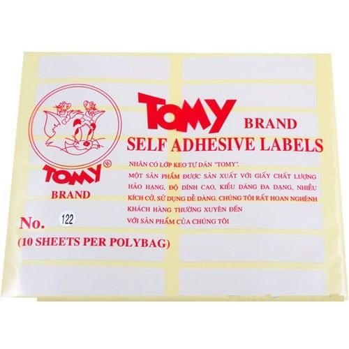 Nhãn dán decal Tomy số No.122 Self Adhesive Lables