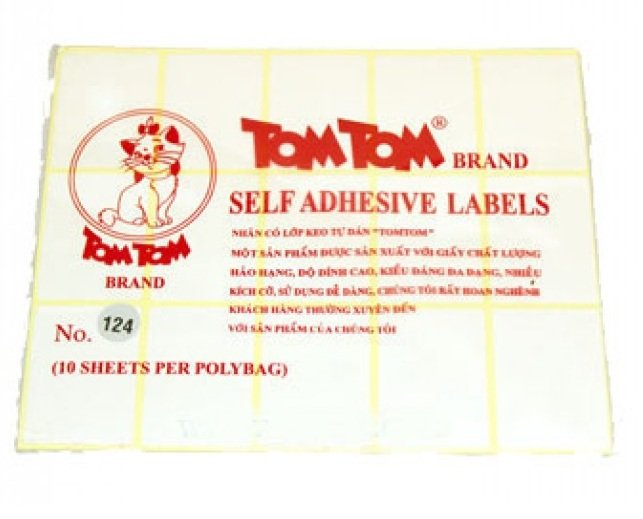 Nhãn decal Tomy số 124 tự dính Self Adhesive Lables