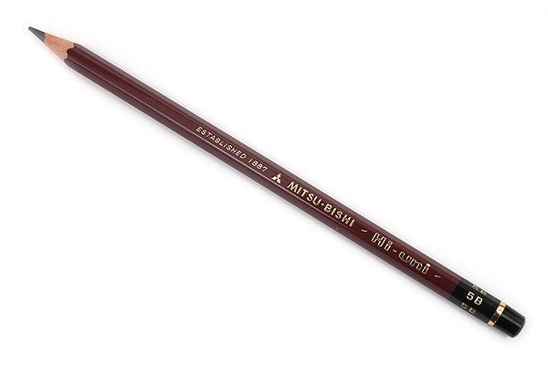 Bút chì gỗ Hi-Uni độ đậm 5B Mitsubishi Wooden Pencil grade 5B