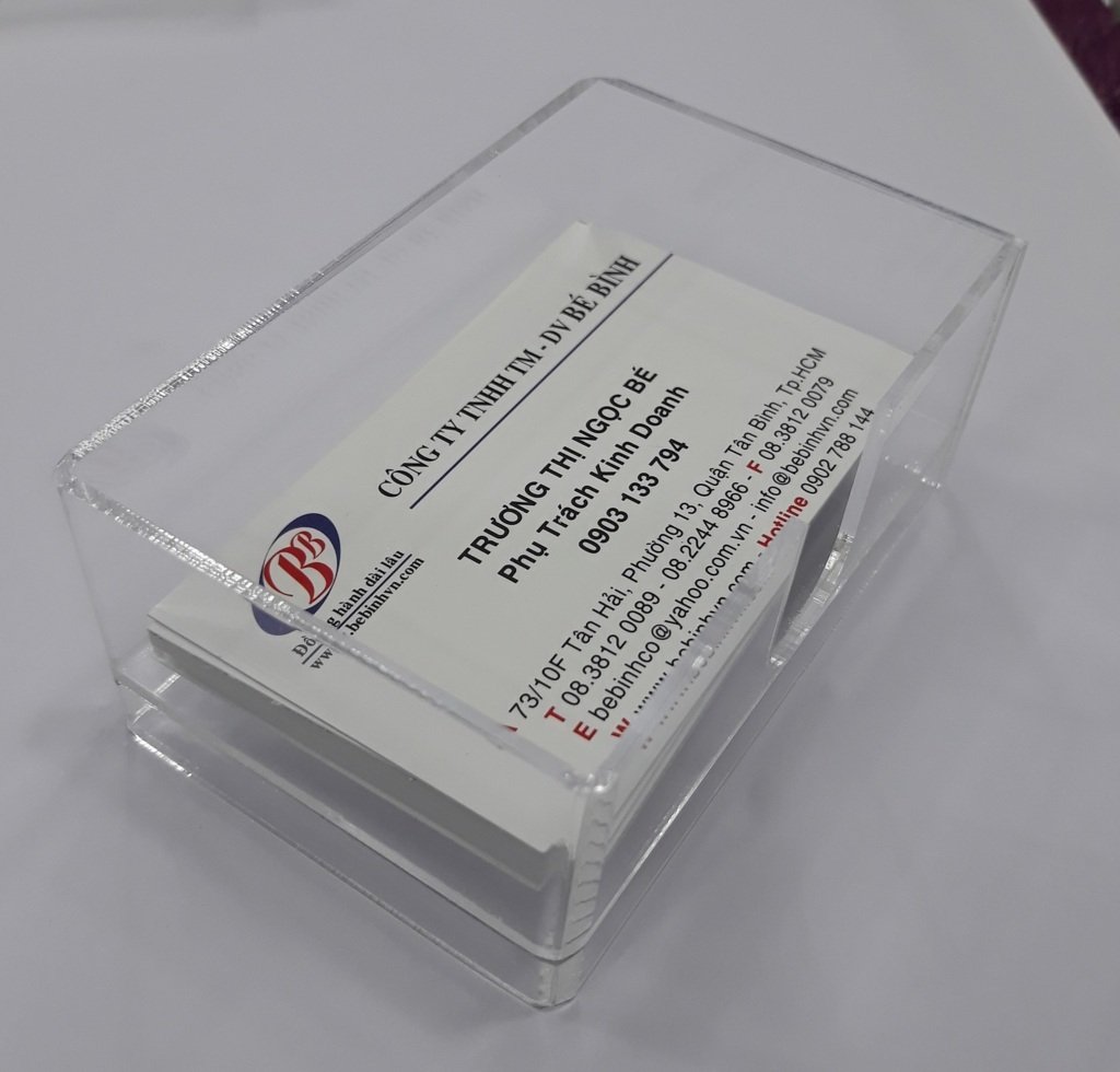 Mica đựng danh thiếp để nằm Acrylic Business card Holder, BB11