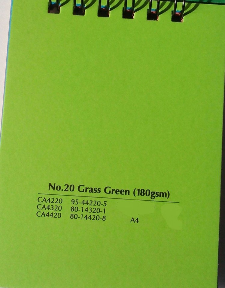 Giấy màu xanh lá non A4 dày 180gsm Grass Green Malaysia, CA4420
