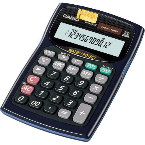 Máy tính Casio WM-220MS Calculator chống va chạm, bụi nước