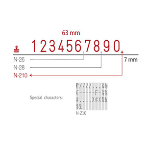 Dấu số Shiny 10 số cao 7mm N210 Number stamp
