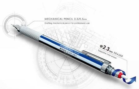 Bút chì bấm Tombow MONO Graph Zero pencil, DPA-161A 0,3mm