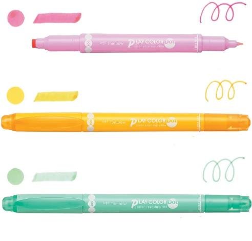 Bút trang trí 2 đầu Tombow PLAY COLOR DOT - Bộ 3 màu GCE-311