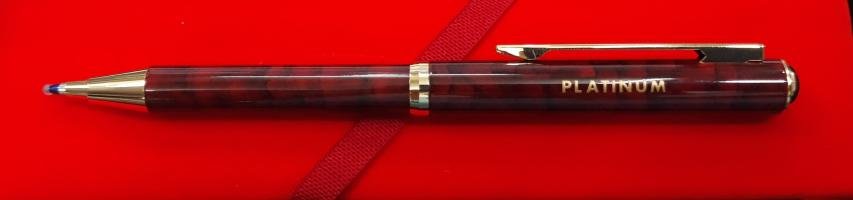 Bút bi bỏ túi Platinum BD-250 mini Slide Pen thân màu đỏ