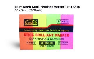 Note 4 màu Suremark SQ-6670 Stick Brilliant Marker
