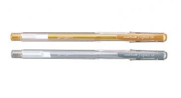 Bút gel nhủ vàng, nhủ bạc Uni Ball Signo UM100 Gel Pen, Gold, Silver